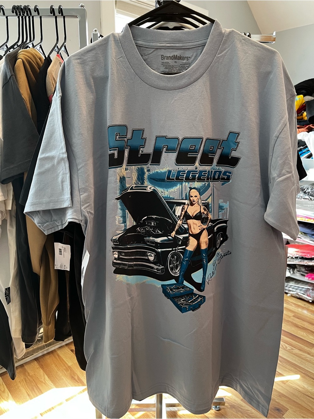 Men's Light Gray 'Street Legends' Graphic Tee